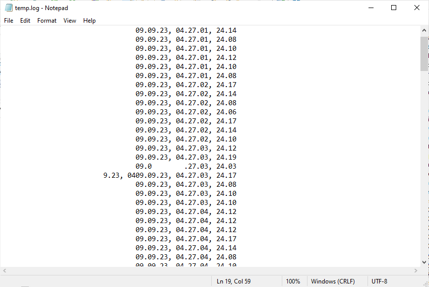 STM32 temperature data logger
