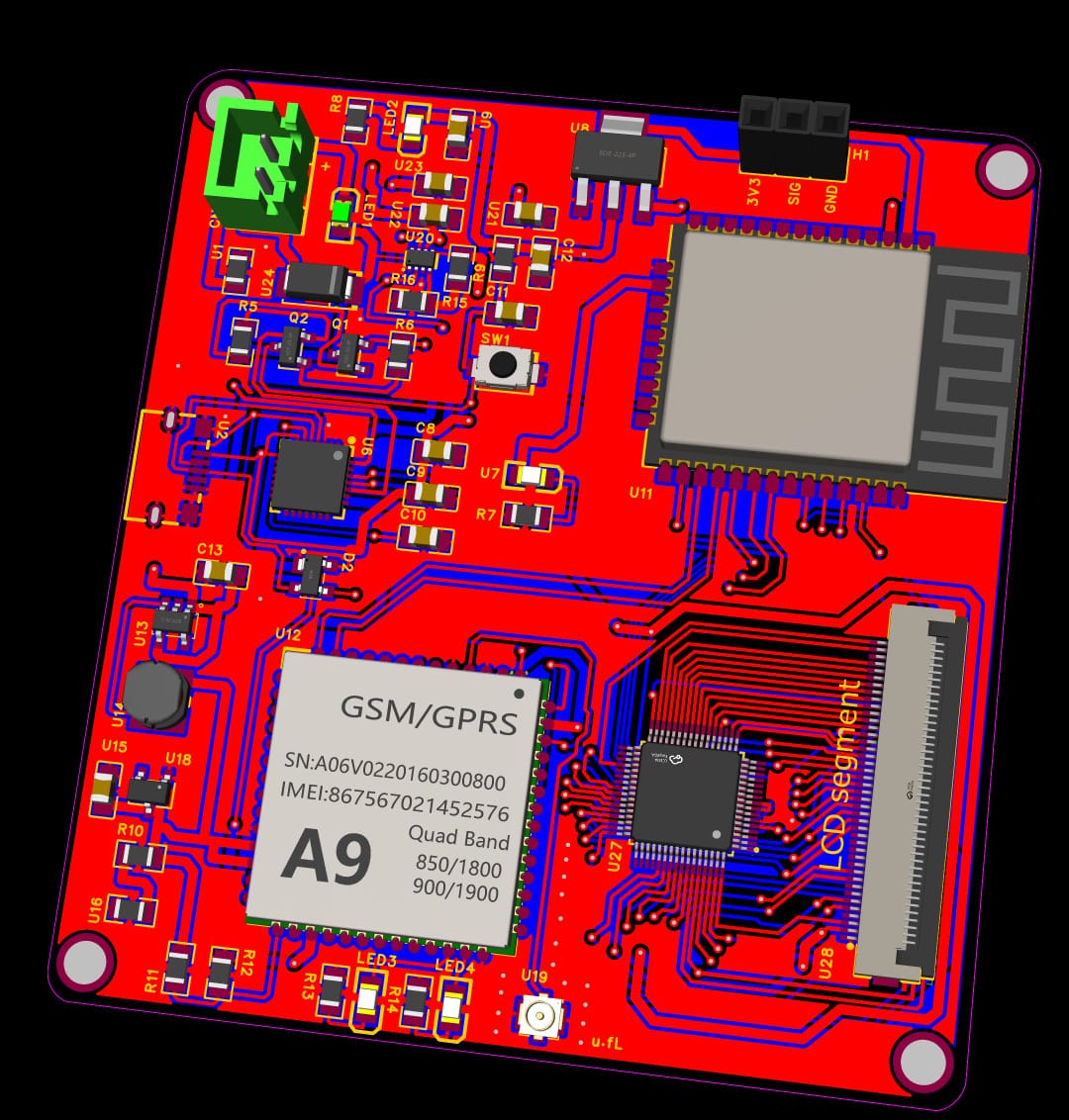 LORA enabled water meter PCB
